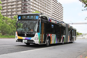 「東京BRT」試運転始まる 「全長18m追い越し注意」連節バス ついに23区内へ