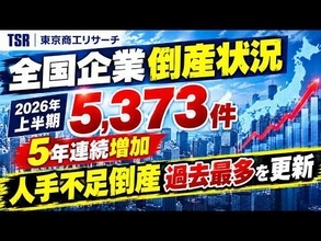 2026年度上半期（4-9月）の全国企業倒産5,373件