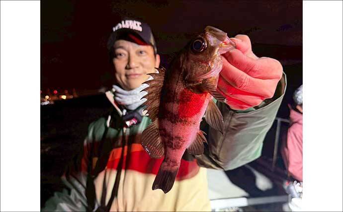 東京湾のボートメバリング釣行で20cm級メバル登場！カサゴも好反応