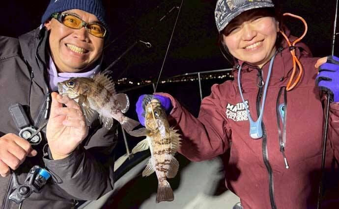 東京湾のボートメバリング釣行で20cm級メバル登場！カサゴも好反応