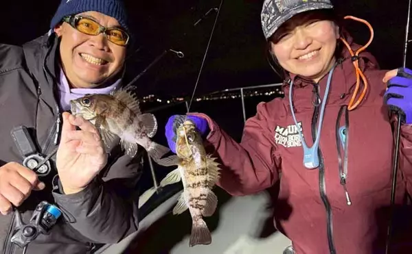 「東京湾のボートメバリング釣行で20cm級メバル登場！カサゴも好反応」の画像