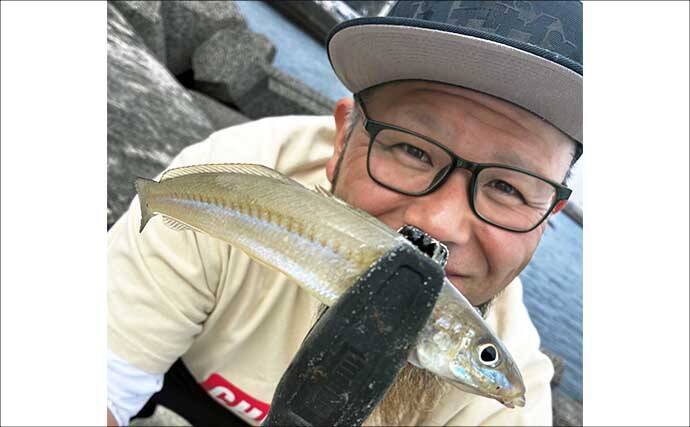 堤防ちょい投げ釣りで23cm良型キスが登場！【天草・熊本】ゲストにグチも顔見せ