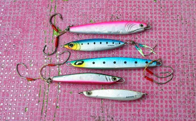 東京湾シーバスジギング船で60cm頭に3尾キャッチ【つり幸】赤金がアタリカラー