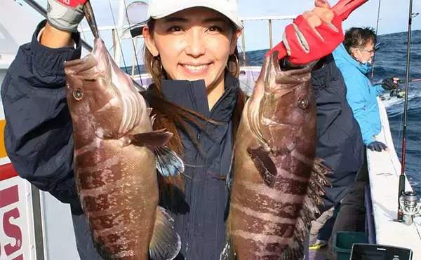 外房のテンヤマダイ釣りで好ゲストのマハタ手中【つる丸】 本命マダイは6尾