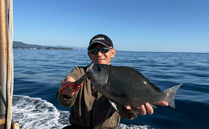 那智勝浦の天びん五目釣りで季節外れのウメイロが連発【和歌山】多彩な美味魚が続々