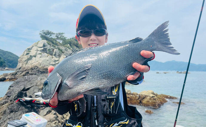 磯フカセ釣りで良型クロの入れ食いを堪能！ 特級磯では49cmも登場【大分県・鶴見の磯】