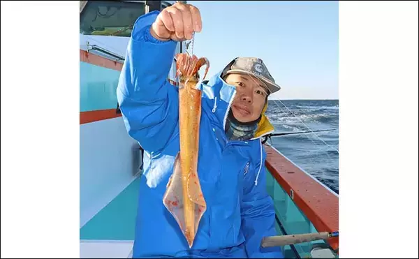 「船ヤリイカ釣りで40cm級ダブル連発！【茨城・波崎】多点掛けで数釣り気配」の画像