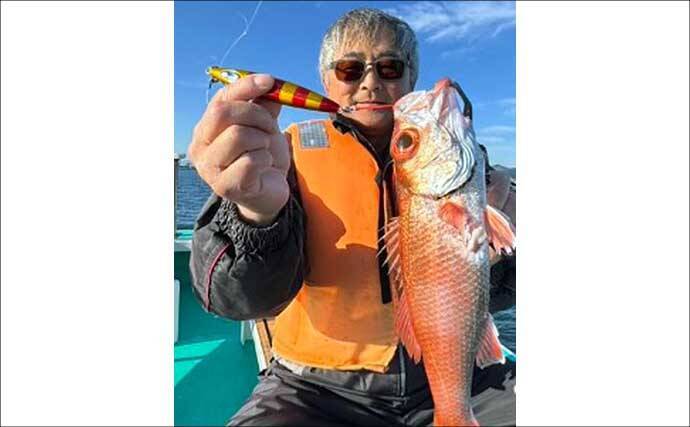 【沖釣り釣果速報】中深海釣りで赤い宝石アカムツ確保！アマダイ＆オニカサゴも連発（北陸）