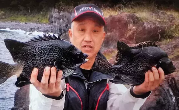 「東伊豆・大難の石物釣りで1kg級イシガキダイをキャッチ【静岡】サザエにヒット」の画像