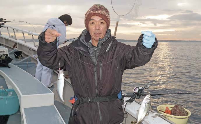 相模湾の沖五目釣りでアジ11～39尾に2.4kgマダイ手中【洋征丸】カンパチ・マハタ・クロムツも登場