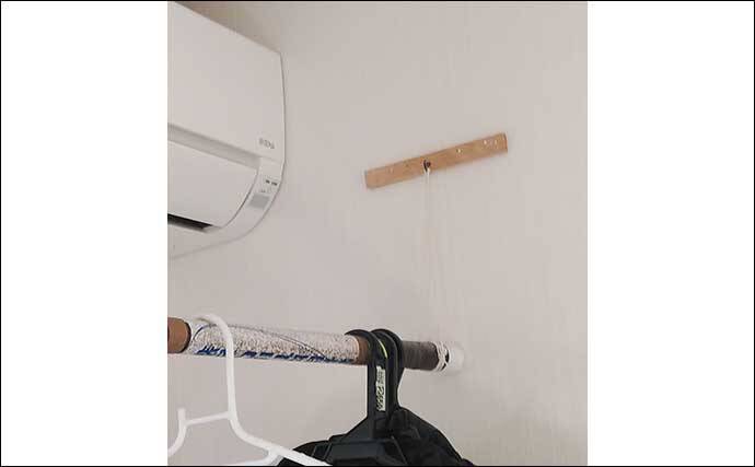使用済み釣り具を再活用して家計を助ける方法　タモの柄が物干し竿に？