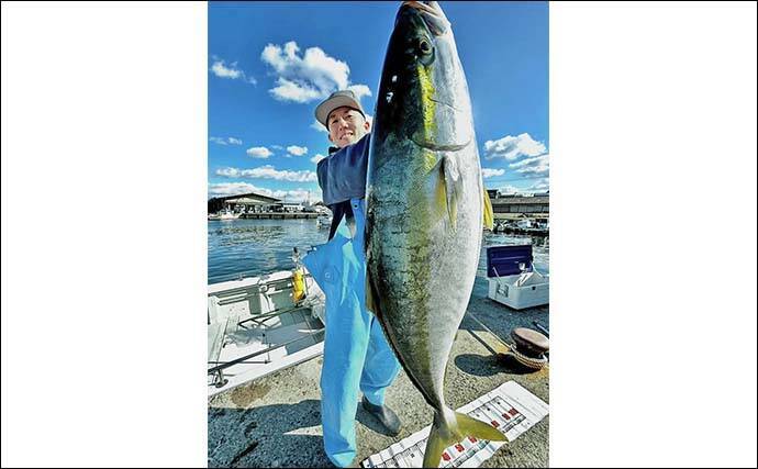 激渋の伊勢湾ジギングで本命の寒ブリ手中　フォールで食わせた貴重な一撃