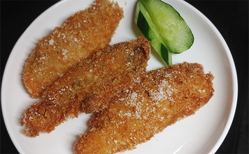 釣魚で作る「ビールのおつまみ」レシピ：マルセイゴのチーズカツ　パン粉は強めに付けて