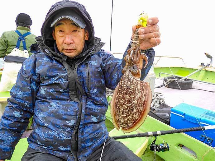 東京湾シャコテンヤ釣りで600g筆頭に船中TOPスミイカ5尾【新明丸】　ゲストはトラフグ