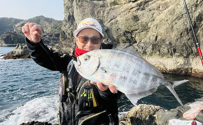 磯フカセ釣りで美味な「オキアジ」をキャッチ【大分】本命クロも連打成功