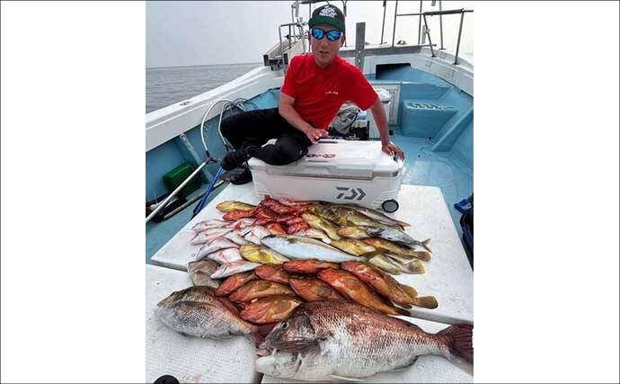 【沖のルアー釣果速報】ジギング＆タイラバで7kg超マダイを頭に多彩な魚種がヒット（福岡・長崎）