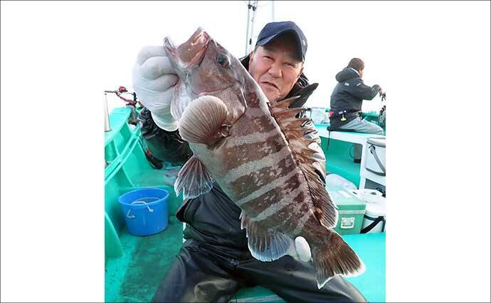 日立沖のオキメバル釣りで好ゲスト混じりで本命手中【茨城】