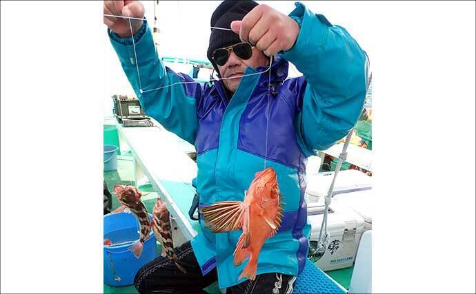 日立沖のオキメバル釣りで好ゲスト混じりで本命手中【茨城】