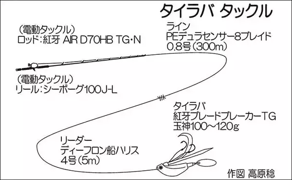 「国境の島「対馬」沖でのジギング&タイラバでブリにマダイをキャッチ（福岡・なら丸）」の画像