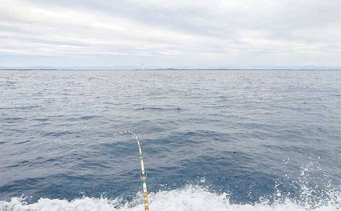 リレー便でタチウオ11匹＆良型アジ15匹を手中【静岡・わし丸】台風明けの海で好スタート