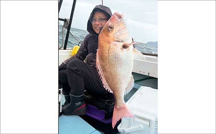 【沖釣り釣果速報】玄界灘のタイラバで良型マダイ連発！60cm級交じり船中43尾と爆釣（福岡）