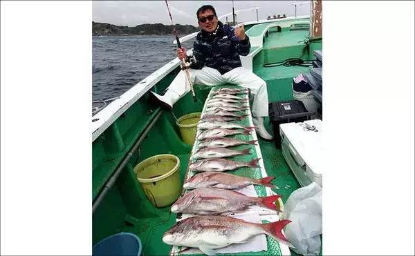 「久里浜沖コマセマダイ釣りでトップ16尾と大爆釣！【神奈川】」の画像