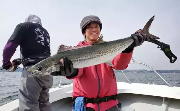 「東京湾で80cm級「極太」サワラがヒット！【けやき丸】エギングにはシリヤケイカが好反応」の画像