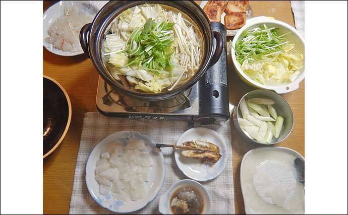 冬の伊勢湾カットウ釣りでコモンフグ4匹をキャッチ【愛知・石川丸】根掛かり対策が奏功