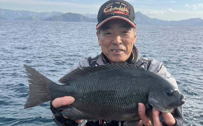 深島の磯で40cm超え良型クロが連発！ 潮変わりにはオオモンハタも登場【大分】