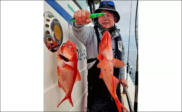 「ジギングでキンメダイがフィーバー！2点掛けも連発と絶好調【静岡・光輝丸】」の画像
