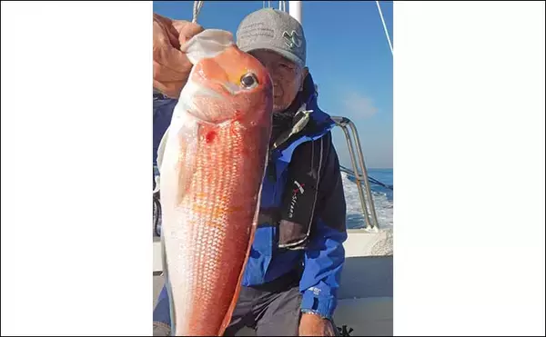 「船のアカイサキ釣りで28～30cmダブル達成【福岡・沖ノ島沖】ゲストにチカメキントキ＆タカバも」の画像