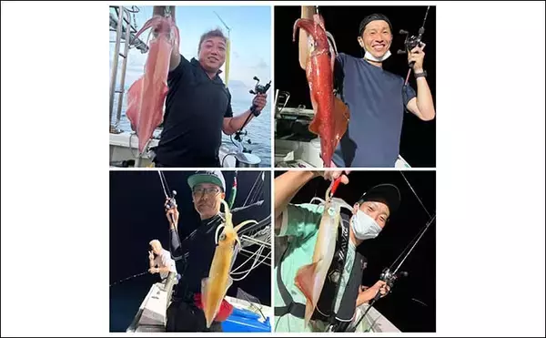 「【響灘】沖釣り最新釣果　夜焚きイカ船での活きイカ泳がせでマダイ登場」の画像