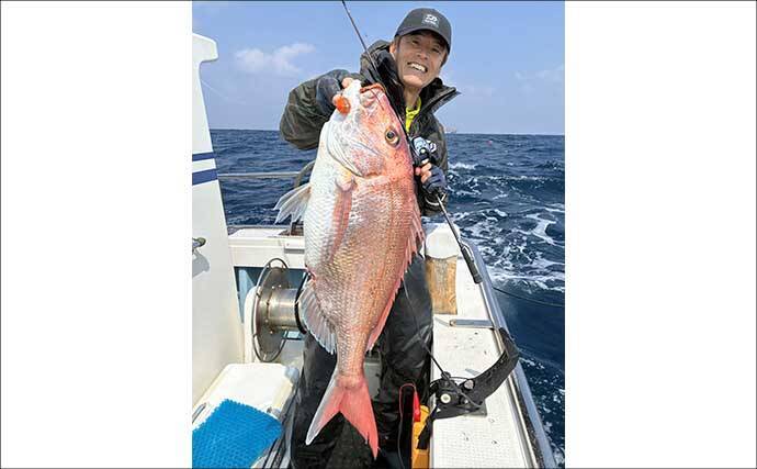 壱岐周辺でのタイラバ釣行で3kg級マダイを好捕！【勇勝丸・佐賀】ひとつテンヤにもヒット