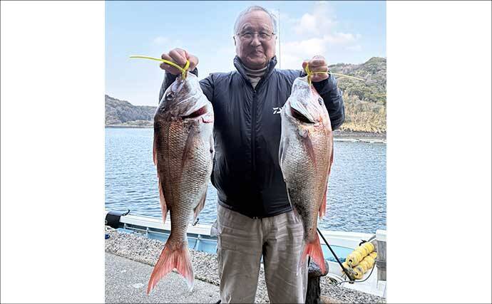 壱岐周辺でのタイラバ釣行で3kg級マダイを好捕！【勇勝丸・佐賀】ひとつテンヤにもヒット