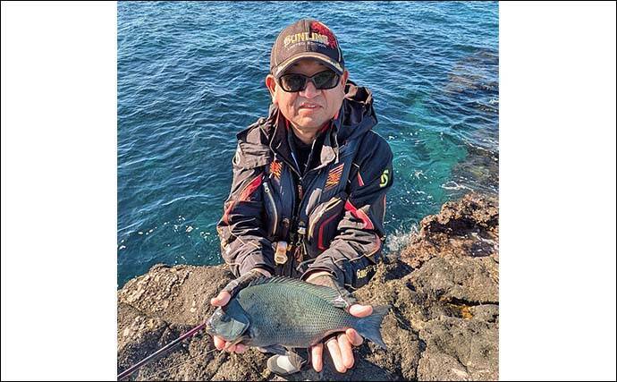 諸磯フカセ釣りで良型メジナ好反応！　当日最大37cmを手中【神奈川・三浦半島】