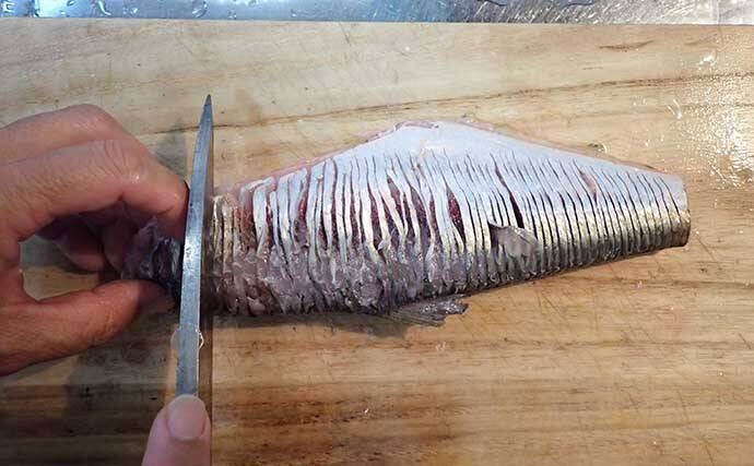 釣り人的 裏ワザ レシピ ヒラの塩焼き 骨切りでタチウオみたいに 22年4月5日 エキサイトニュース