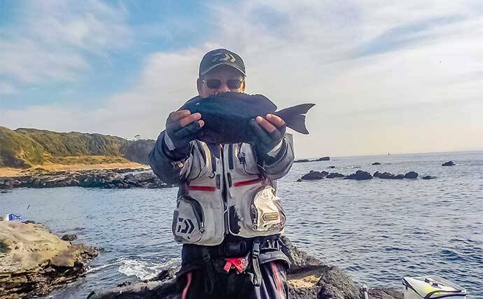 神奈川の地磯で冬のフカセ釣りを満喫【城ヶ島】35cm超えのメジナを連打