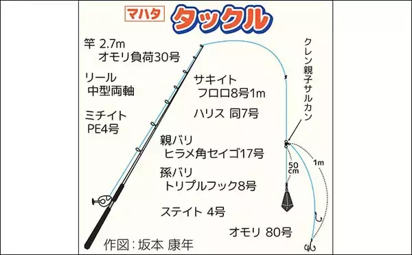 「外房大原沖の泳がせ釣りで5.2kg特大マハタ浮上【千葉】活イワシに大型連発」の画像