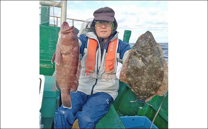 外房大原沖の泳がせ釣りで5.2kg特大マハタ浮上【千葉】活イワシに大型連発