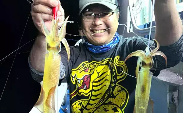 夜イカ釣りで釣ったイカを泳がせて74cmマダイをキャッチ！【福井】
