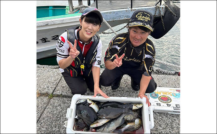 磯フカセ釣りで旬の40cmオーバー大サバ狙い【大分・鶴見】30cm超カワハギも登場