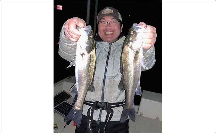 伊勢湾奥の夜のボートルアー釣りで45cm級シーバス＆良型アジを連打