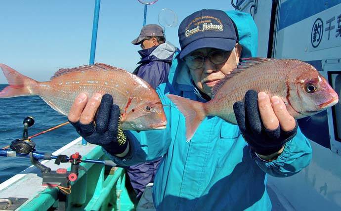 外房片貝沖のハナダイ釣りで40cm級交じりの爆釣劇！【千葉】規定数50尾到達者も