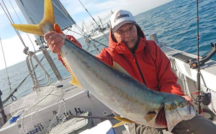 第二大福丸での落とし込み釣りでヒラマサ6尾＆良型マダイを手中【福岡・大島】探見丸でベイト層を攻略