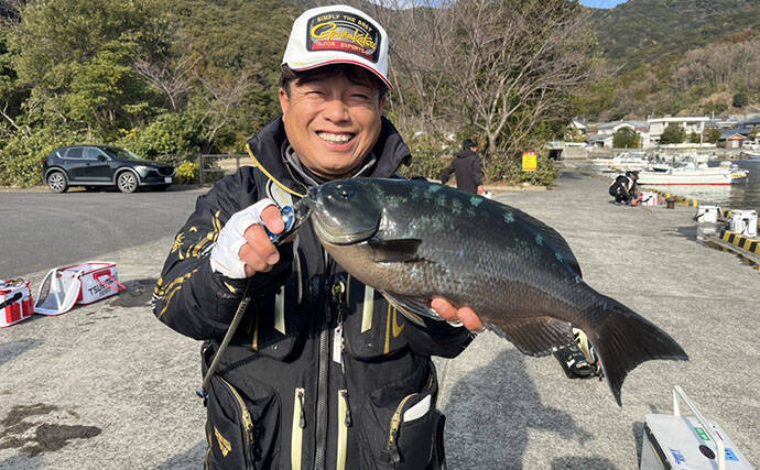 釣りエサメーカー主催のフカセ釣り大会で45cmクロ登場【大分】50名以上が参加し大盛況