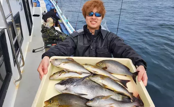 「大山沖でイサキ釣りが開幕！30cm超えの良型中心に7匹手中【忠栄丸】」の画像