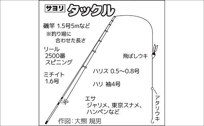 堤防ウキ釣りでサヨリ14尾を手中【興津港・千葉】まきエサが逆効果になる場面も