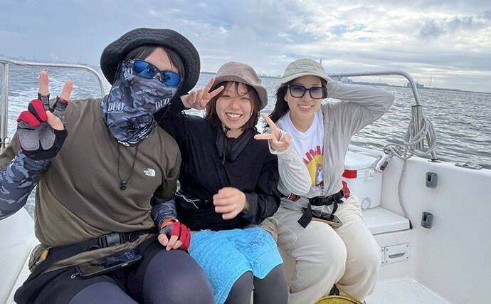 初夏の伊勢湾でリレー釣り満喫　キス60匹・マダイ6枚・ブリ7本の好釣果