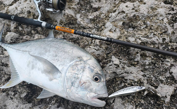 陸っぱりルアーフィッシングで人生初のGT（ロウニンアジ）をキャッチ！【沖縄】ナブラを狙い撃ち