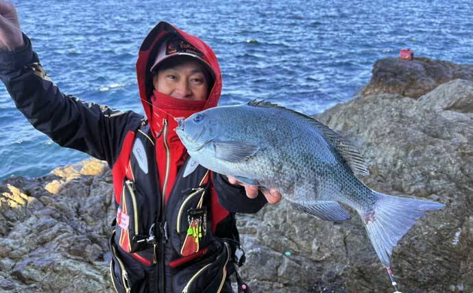 「気温は低いけど心はホカホカ！」 磯フカセ釣りで40cm超え頭に良型クロ連発